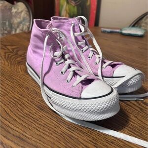 Converse Lavender High-Top Platform Sneakers
